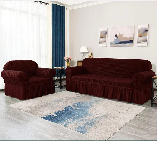 New Turkish Bubble Sofa Cover Maroon (Stretchable Stuff No Size issue)