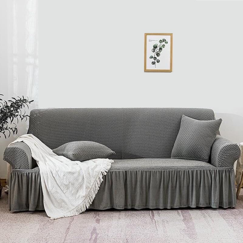 Turkish Style Sofa Cover Gray MESH (Stretchable Stuff No Size issue)