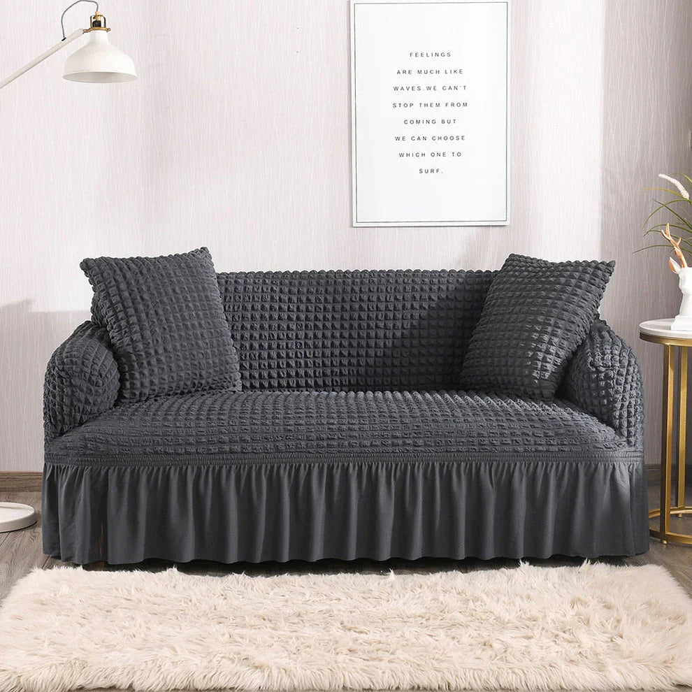 New Turkish Bubble Sofa Cover Gray (Stretchable Stuff No Size issue)