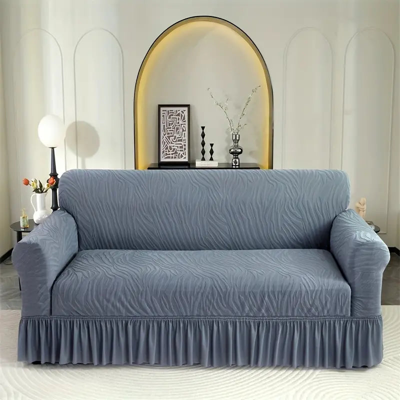 Velvet Stuff Zebra Style Sofa Cover - Gray (Stretchable Stuff No Size issue)