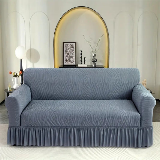Velvet Stuff Zebra Style Sofa Cover - Gray (Stretchable Stuff No Size issue)