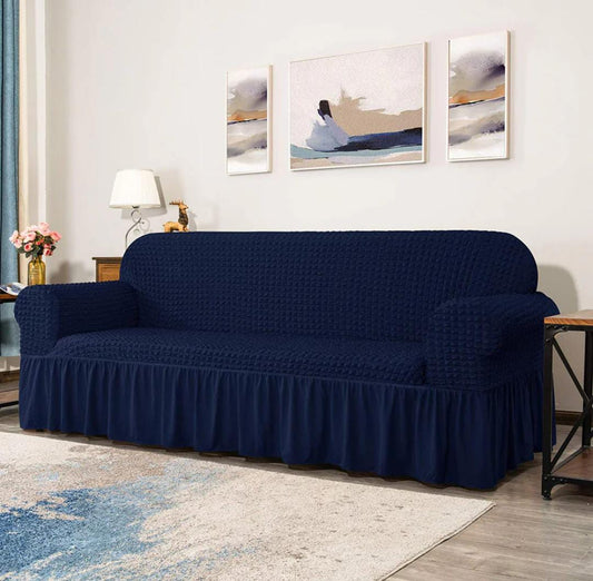 New Turkish Bubble Sofa Cover Blue (Stretchable Stuff No Size issue)