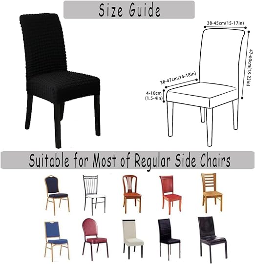 Bubble Style Fitted Chair Cover Black