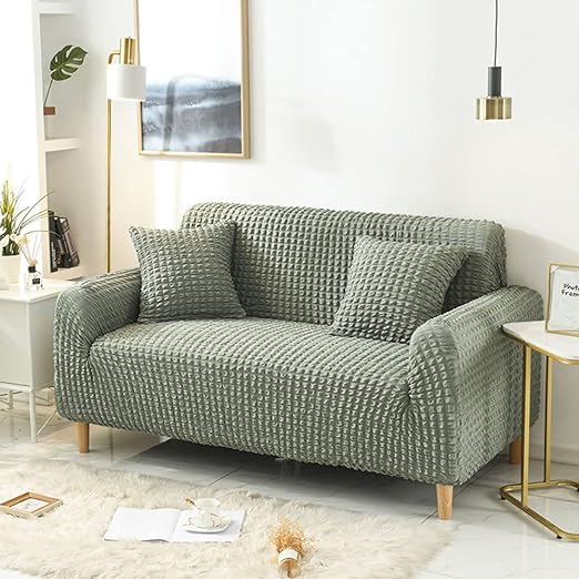Stretchable Fitted Turkish Bubble Sofa Cover Gray (Stretchable Stuff No Size issue)