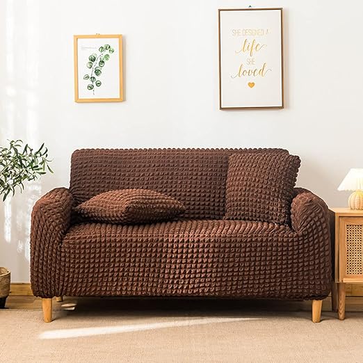 Stretchable Fitted Turkish Bubble Sofa Cover Chocolate (Stretchable Stuff No Size issue)