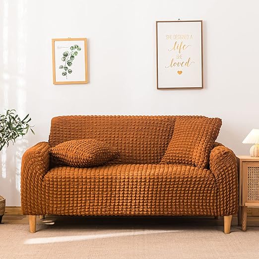 Stretchable Fitted Turkish Bubble Sofa Cover Cooper (Stretchable Stuff No Size issue)