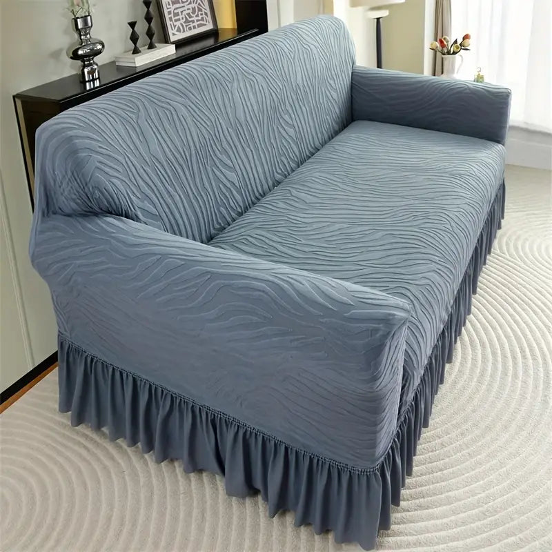 Velvet Stuff Zebra Style Sofa Cover - Gray (Stretchable Stuff No Size issue)