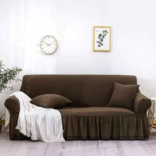 Turkish Style Sofa Cover Chocolate MESH (Stretchable Stuff No Size issue)
