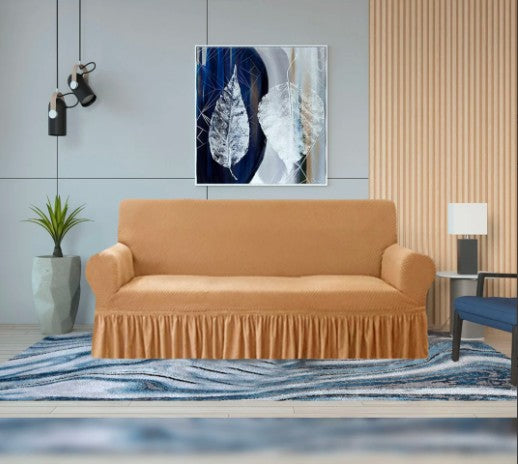 Turkish Style Sofa Cover Golden MESH (Stretchable Stuff No Size issue)