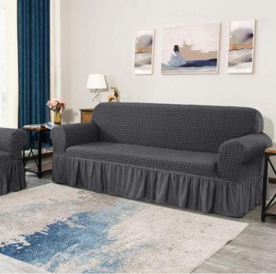 New Turkish Bubble Sofa Cover Gray (Stretchable Stuff No Size issue)