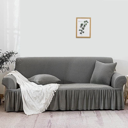 Turkish Style Sofa Cover Gray MESH (Stretchable Stuff No Size issue)