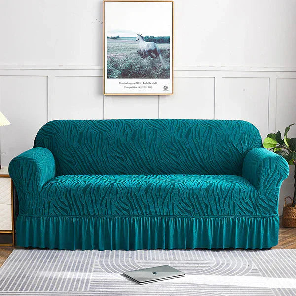 Velvet Stuff Zebra Style Premium Sofa Cover - Zinc (Stretchable Stuff No Size issue)