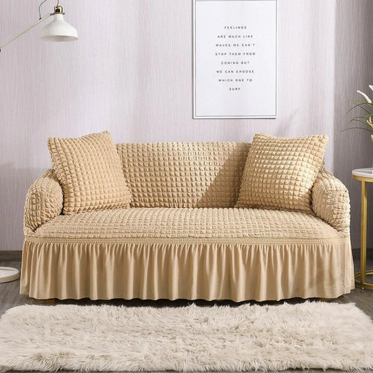 New Turkish Bubble Sofa Cover Golden (Round Shape) (Stretchable Stuff No Size issue)