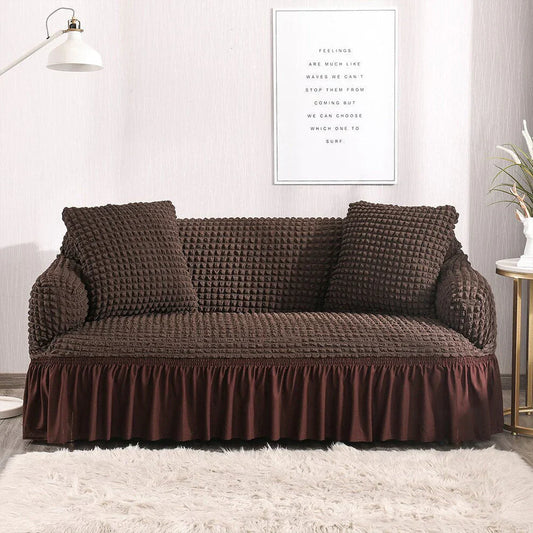 New Turkish Bubble Sofa Cover Chocolate  (Stretchable Stuff No Size issue)