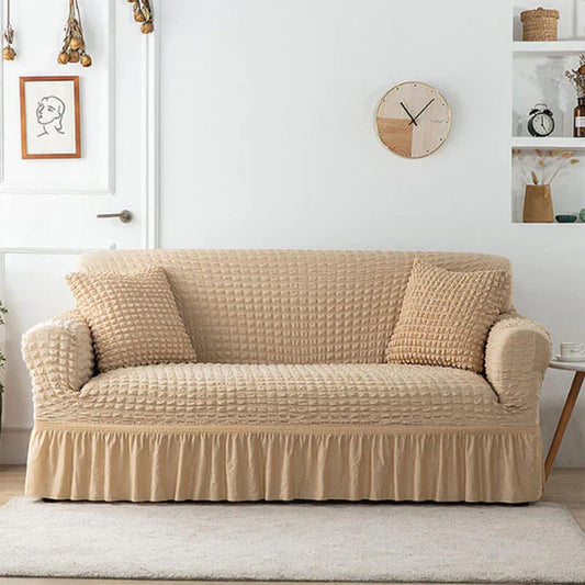 Ruffled Premium Bubble Sofa Cover Careem (Stretchable Stuff No Size issue)